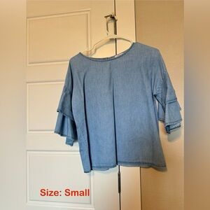 Jean top with cute sleeves